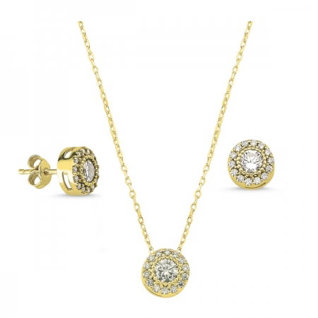 Set argint 925 aurit cu zirconii albe - Be Elegant STU0010 [0]
